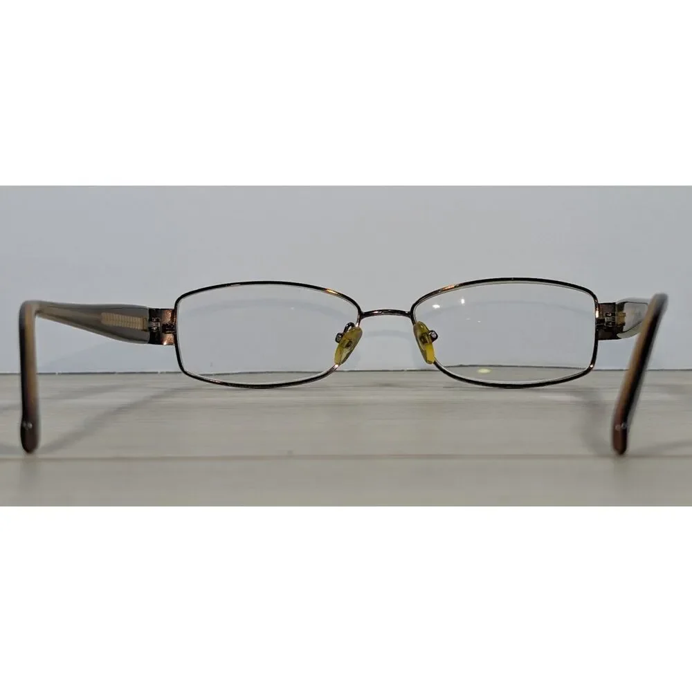 Beth Brown Women's Rectangular Eyeglasses Brown Metal Frames